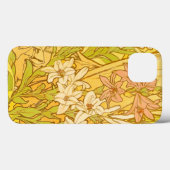 Alphonse Mucha Lelietjes Bloempatroon: Art Nouveau Case-Mate iPhone Case (Achterkant (horizontaal))