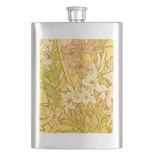Alphonse Mucha Lily Bloemen Patroon: Art Nouveau  Flacon