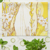 Alphonse Mucha Lily Kitchen Towel Theedoek (Gevouwen)