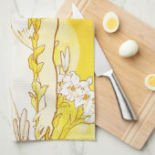 Alphonse Mucha Lily Kitchen Towel Theedoek (Quarter Fold)
