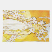 Alphonse Mucha Lily Kitchen Towel Theedoek (Horizontaal)