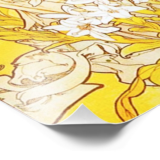 Alphonse Mucha Lily Print Foto Afdruk (Hoek)