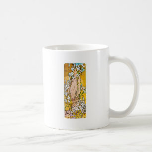 Alphonse Mucha - Lily - White Border Koffiemok