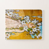 Alphonse Mucha - Lily - White Border Legpuzzel (Horizontaal)