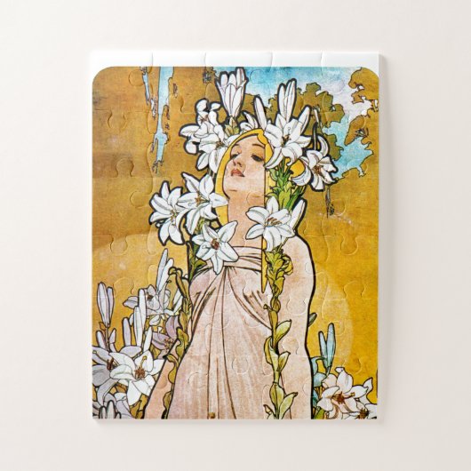 Alphonse Mucha - Lily - White Border Legpuzzel (Verticaal)