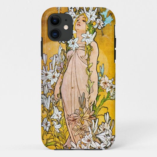 Alphonse Mucha - Lily - Witte Rand Case-Mate iPhone Case (Achterkant)