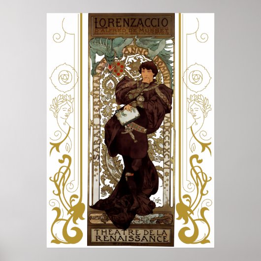 Alphonse Mucha - Lorenzaccio - Art Nouveau Poster (Voorkant)