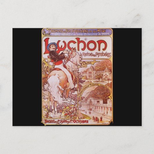 Alphonse Mucha Luchon Briefkaart (Voorkant)