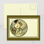  Alphonse Mucha maand April art nouveau Briefkaart (Voorkant / Achterkant)