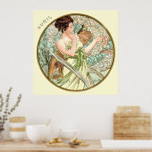 Alphonse Mucha maand april Poster (Keuken)