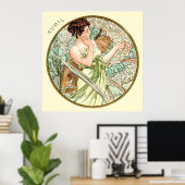 Alphonse Mucha maand april Poster (Thuiskantoor)