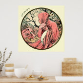 Alphonse Mucha maand januari Poster (Keuken)