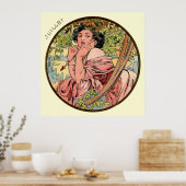 Alphonse Mucha maand juli Poster (Keuken)