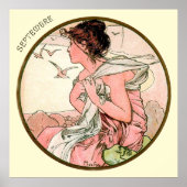 Alphonse Mucha maand september Poster (Voorkant)