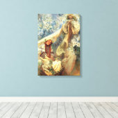 Alphonse Mucha Madonna van de Lelies Canvas Afdruk (Insitu (Houten vloer))