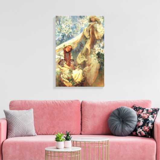 Alphonse Mucha Madonna van de Lelies Canvas Afdruk (Insitu (Woonkamer))