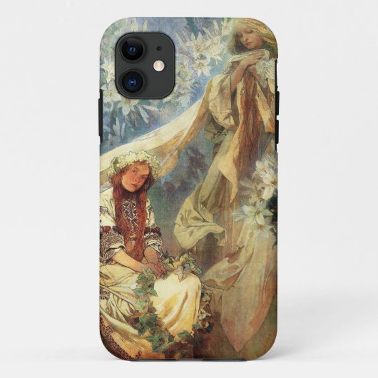 Alphonse Mucha Madonna van de Lilies iPhone 5 Hoes (Achterkant)