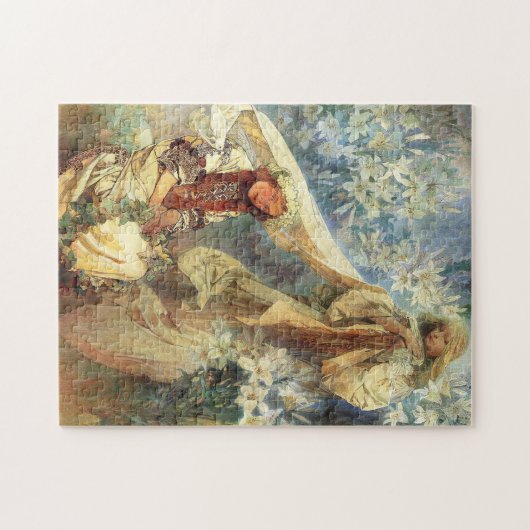 Alphonse Mucha Madonna van de Lilies Puzzle Legpuzzel (Horizontaal)