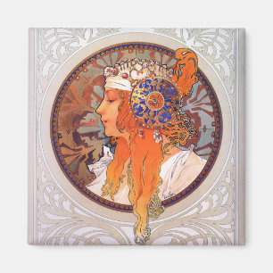 Alphonse Mucha Magneet