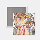 Alphonse Mucha Magneet (Voorkant / Achterkant)