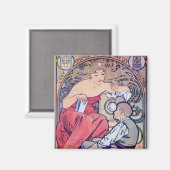 Alphonse Mucha Magneet (Voorkant / Achterkant)