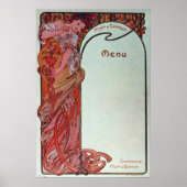 Alphonse Mucha Menu Poster (Voorkant)