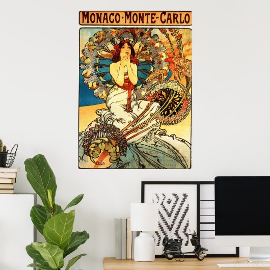 Alphonse Mucha - Monaco Monte Carlo Poster (Thuiskantoor)
