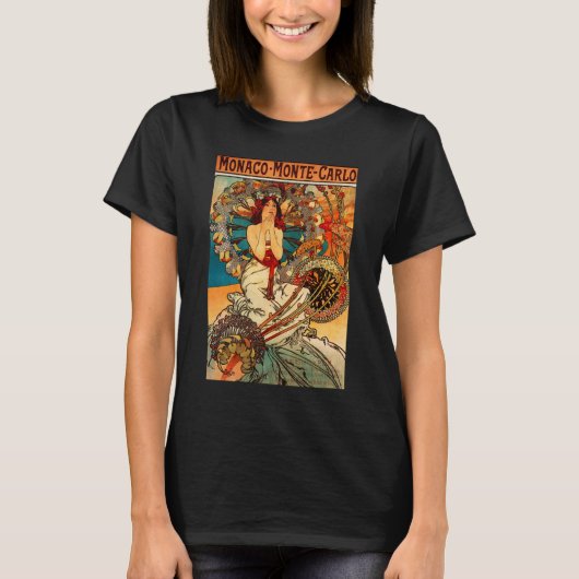Alphonse Mucha Monaco Monte Carlo T-shirt (Voorkant)