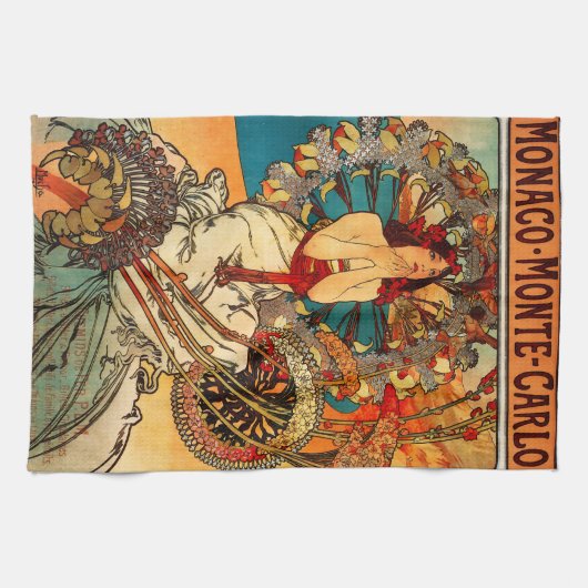 Alphonse Mucha Monte Carlo Kitchen Towel Theedoek (Horizontaal)