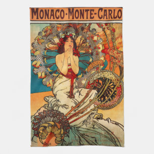 Alphonse Mucha Monte Carlo Kitchen Towel Theedoek