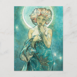 Alphonse Mucha Moonlight Clair de Lune Art Nouveau Briefkaart