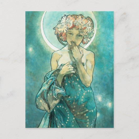 Alphonse Mucha Moonlight Clair de Lune Art Nouveau Briefkaart (Voorkant)