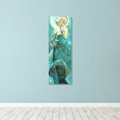 Alphonse Mucha Moonlight Clair de Lune Art Nouveau Canvas Afdruk (Insitu (Houten vloer))
