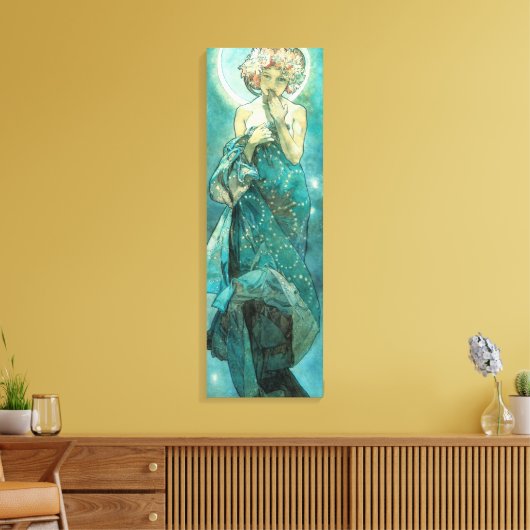 Alphonse Mucha Moonlight Clair de Lune Art Nouveau Canvas Afdruk (Insitu (Woonkamer))