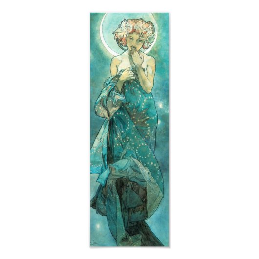 Alphonse Mucha Moonlight Clair de Lune Art Nouveau Foto Afdruk (Voorkant)