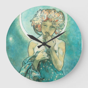 Alphonse Mucha Moonlight Clair de Lune Art Nouveau Grote Klok