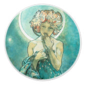 Alphonse Mucha Moonlight Clair de Lune Art Nouveau Keramische Knop (Voorkant)