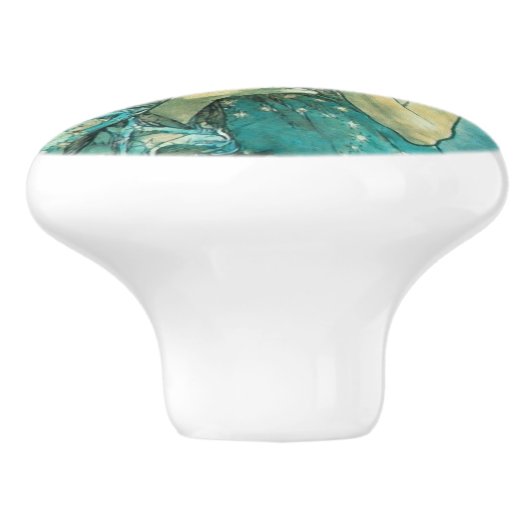 Alphonse Mucha Moonlight Clair de Lune Art Nouveau Keramische Knop (Zijkant)