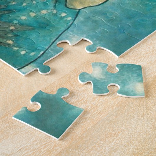 Alphonse Mucha Moonlight Clair de Lune Art Nouveau Legpuzzel (Zijkant)