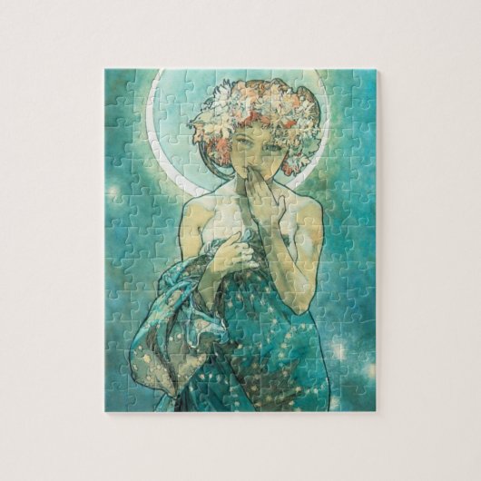 Alphonse Mucha Moonlight Clair de Lune Art Nouveau Legpuzzel (Verticaal)