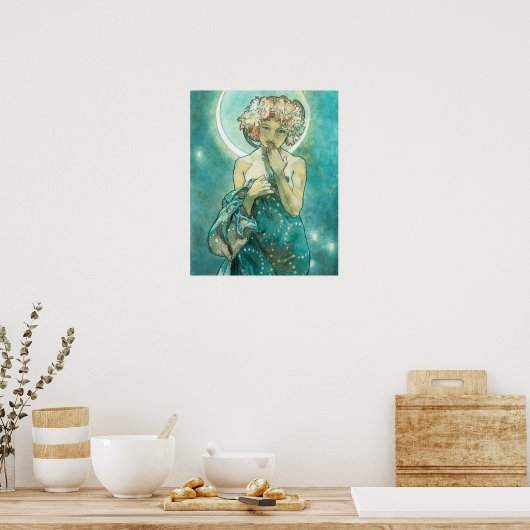 Alphonse Mucha Moonlight Clair de Lune Art Nouveau Poster (Keuken)