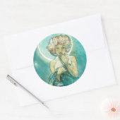 Alphonse Mucha Moonlight Clair de Lune Art Nouveau Ronde Sticker (Envelop)