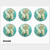 Alphonse Mucha Moonlight Clair de Lune Art Nouveau Ronde Sticker (Vel)