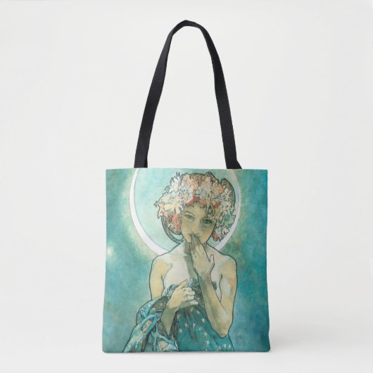 Alphonse Mucha Moonlight Clair de Lune Art Nouveau Tote Bag (Voorkant)
