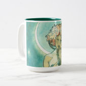 Alphonse Mucha Moonlight Clair de Lune Art Nouveau Tweekleurige Koffiemok (Voorkant links)