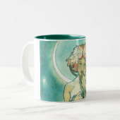 Alphonse Mucha Moonlight Clair de Lune Art Nouveau Tweekleurige Koffiemok (Voorkant links)