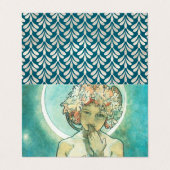 Alphonse Mucha Moonlight Clair de Lune Art Nouveau Visitekaartje (Buitenkant ongevouwen)