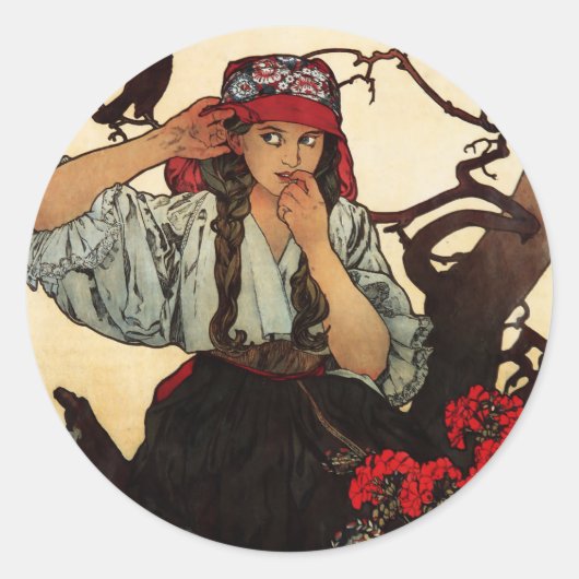 Alphonse Mucha Moravisch Lerarenkoor Stickers (Voorkant)