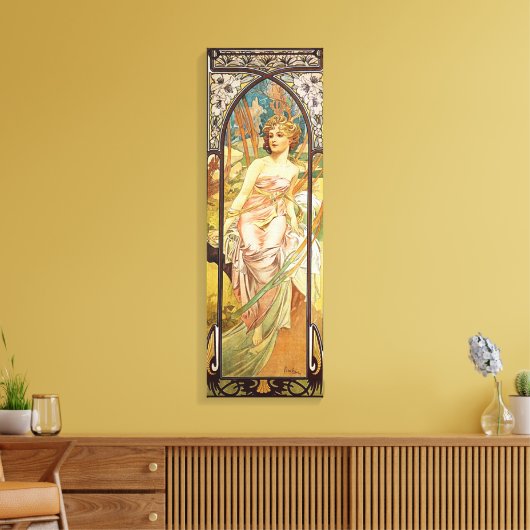 Alphonse Mucha, Morning Awakening Canvas Afdruk (Insitu (Woonkamer))