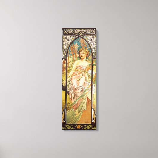 Alphonse Mucha, Morning Awakening Canvas Afdruk (Voorkant)